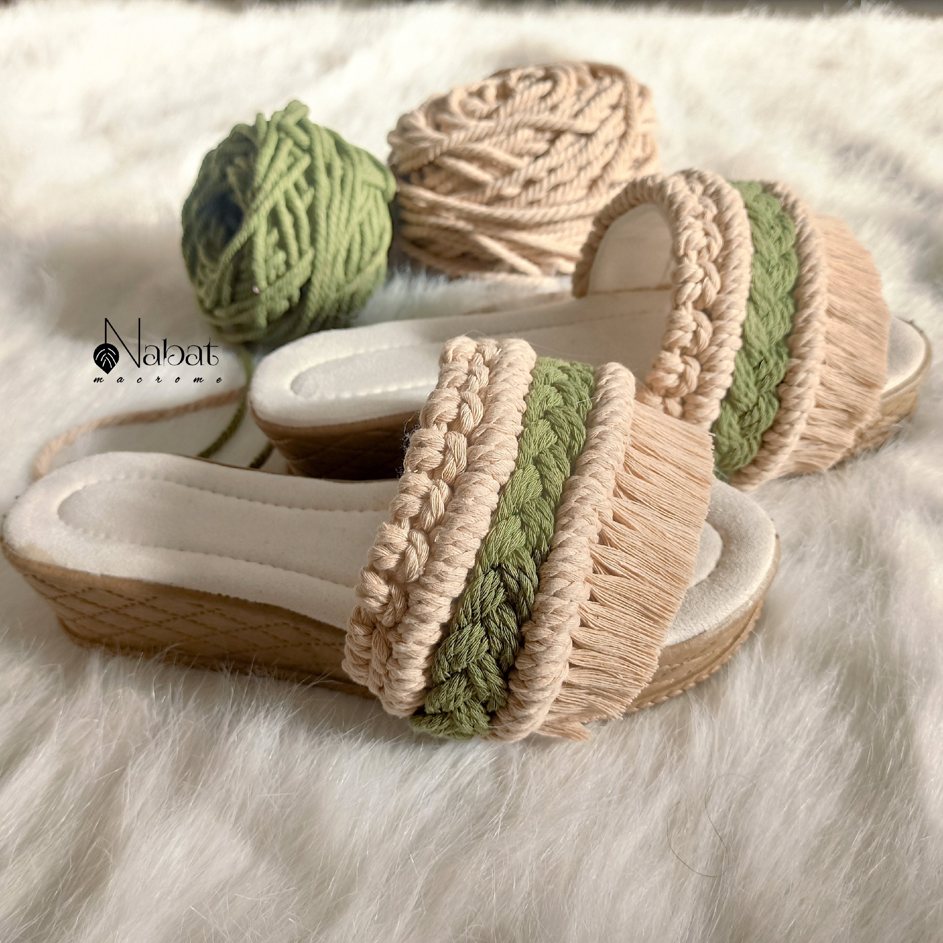 صندل مکرومه لژدار مدل مژگان