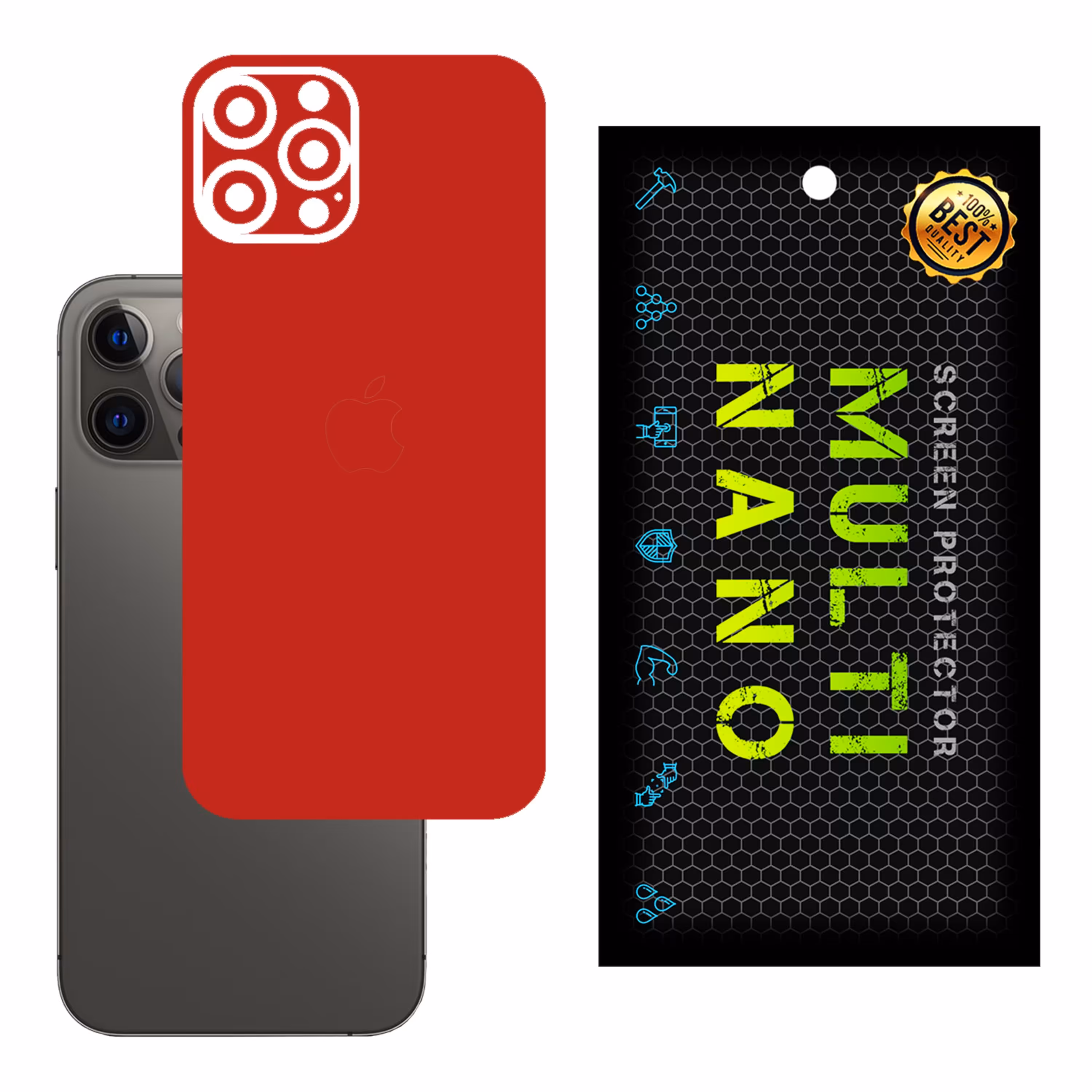 برچسب پوششی MultiNano مدل X-F1M-Red برای پشت موبایل اپلiPhone 12 Pro Max