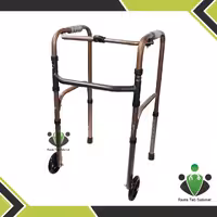 واکر حلزونی تاشو چرخ دار مسی رنگ