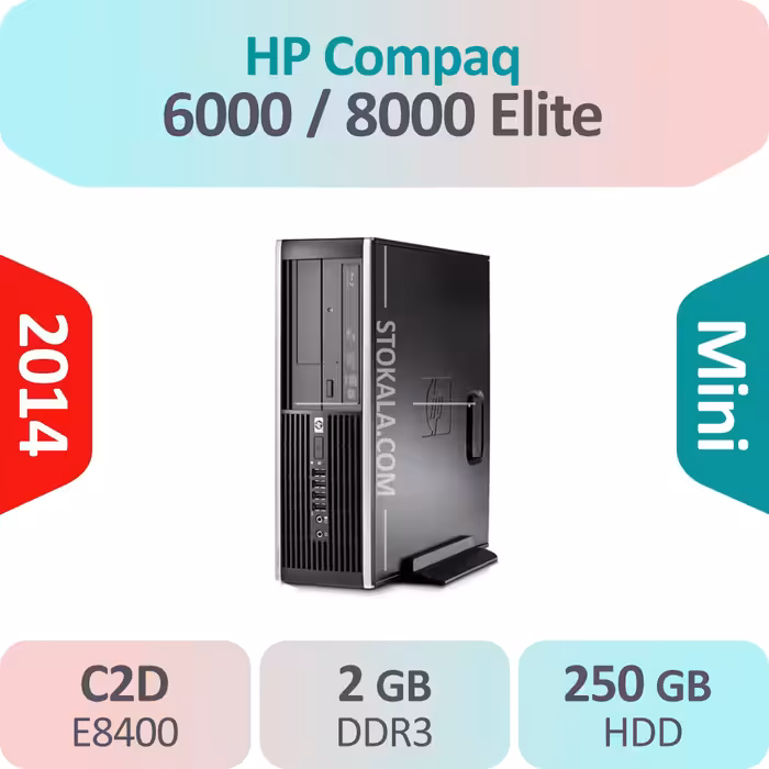 کیس استوک HP Compaq 8000 Elite پردازنده Core 2 Duo سایز مینی