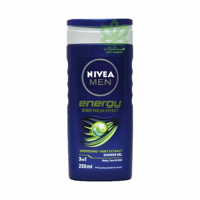 شامپو سر و بدن آقایان انرژی با عصاره نعنا 250 میل فرش افکت نیوآ - nivea