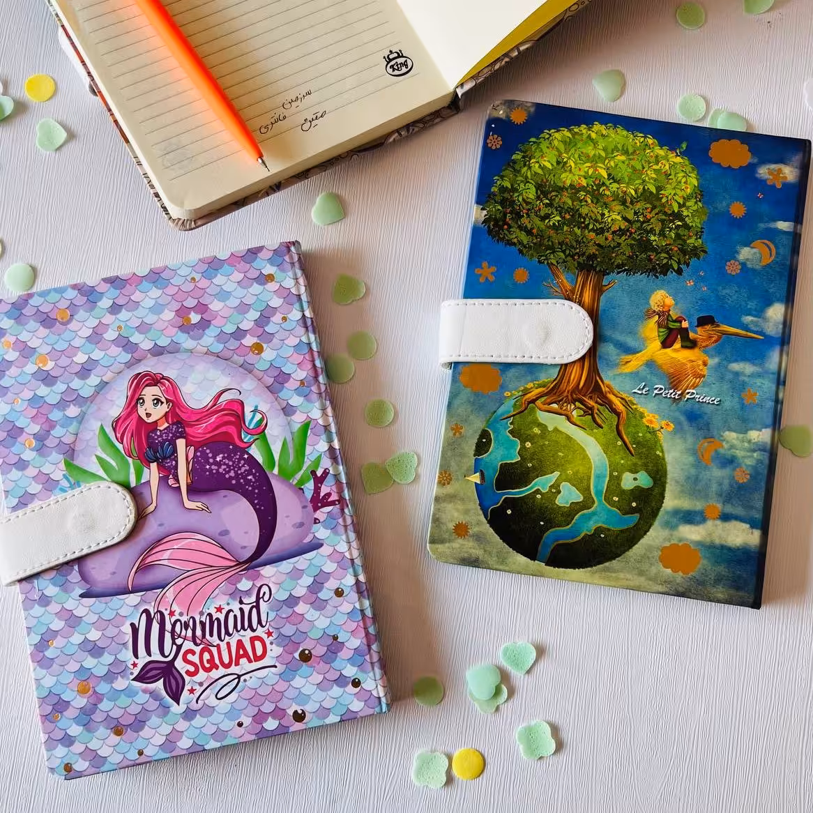 دفتر 100برگ جلد سخت مگنتی 
