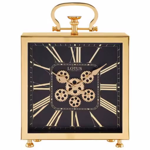 ساعت رومیزی فلزی چرخ دنده ای مدل MONTEBELLO کد TC-801 رنگ SILVER/BL و GOLD/BL و SILVER/WH و GOLD/WH