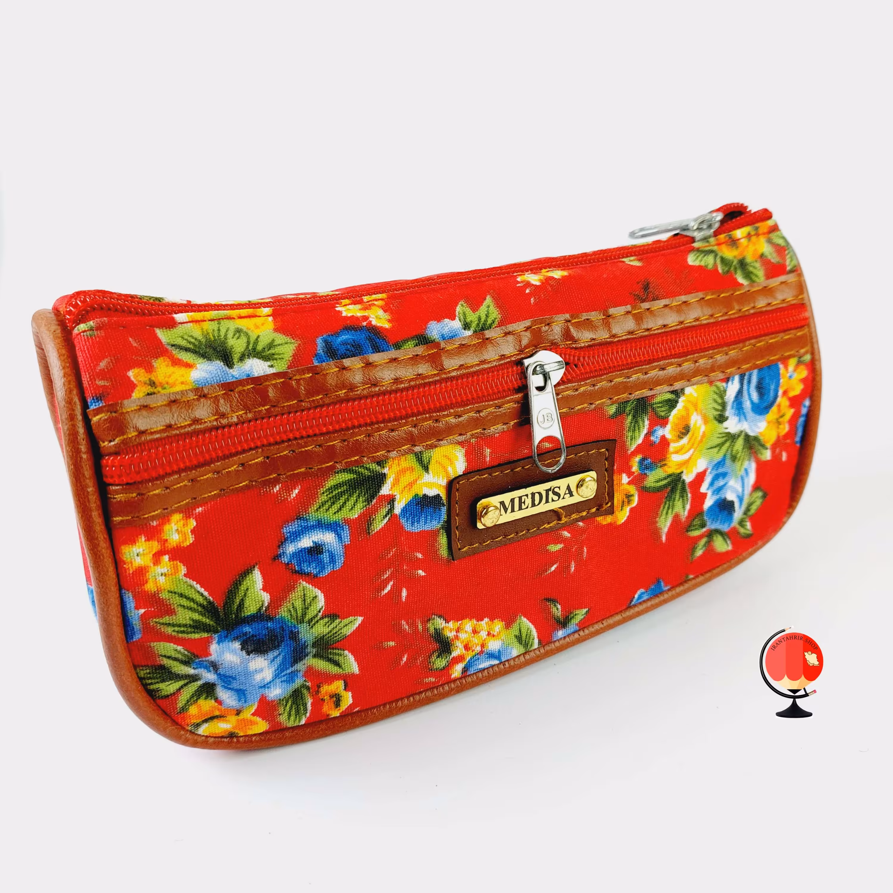 جامدادی مدیسا  طرح گلدار قرمز کد 2221