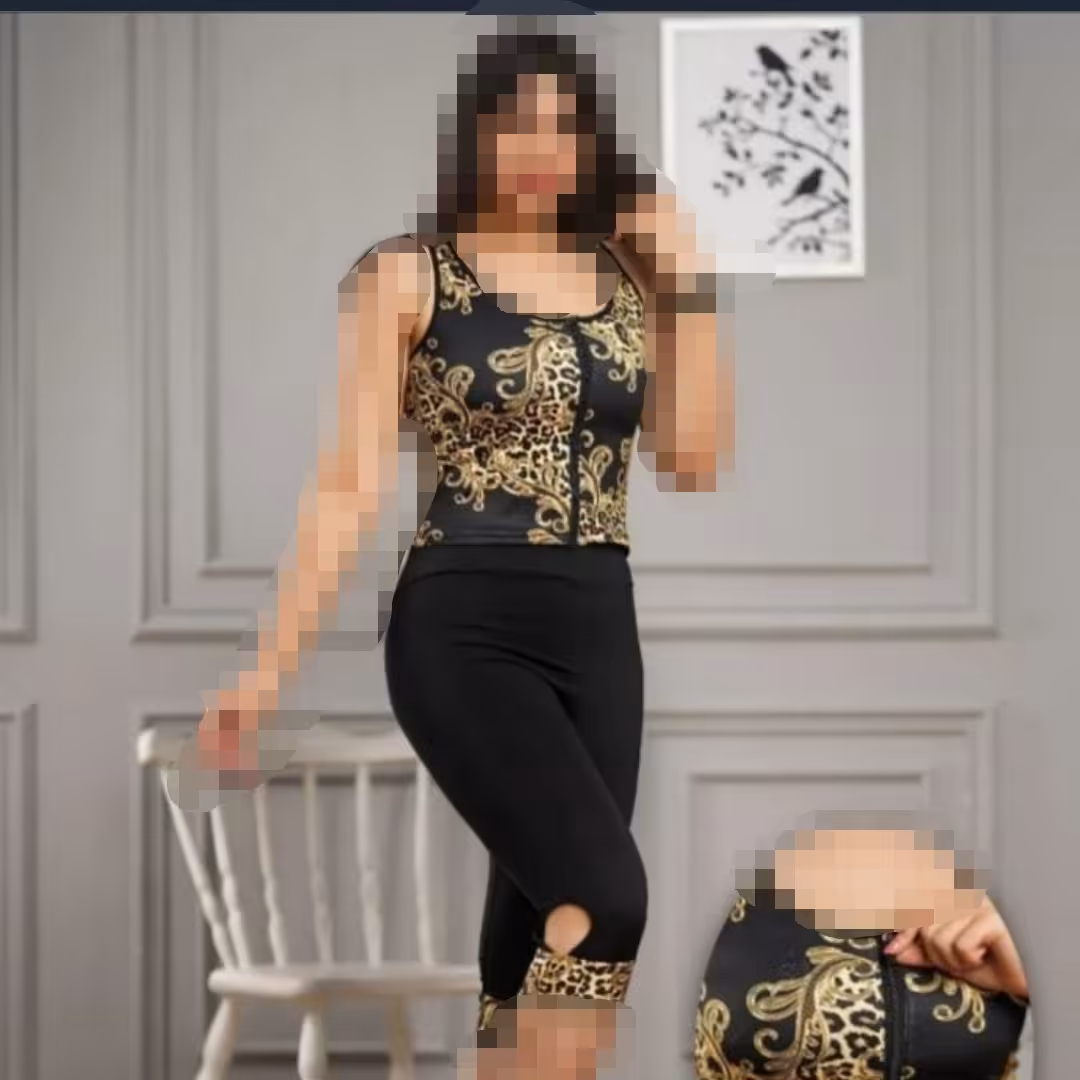 تاپ و شلوارک پلنگی 