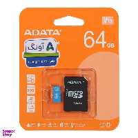 کارت حافظه microSDXC ای دیتا مدل Premier کلاس 10 استاندارد UHS-I V10 A1 سرعت 100MBps ظرفیت 64 گیگابایت به همراه آداپتور