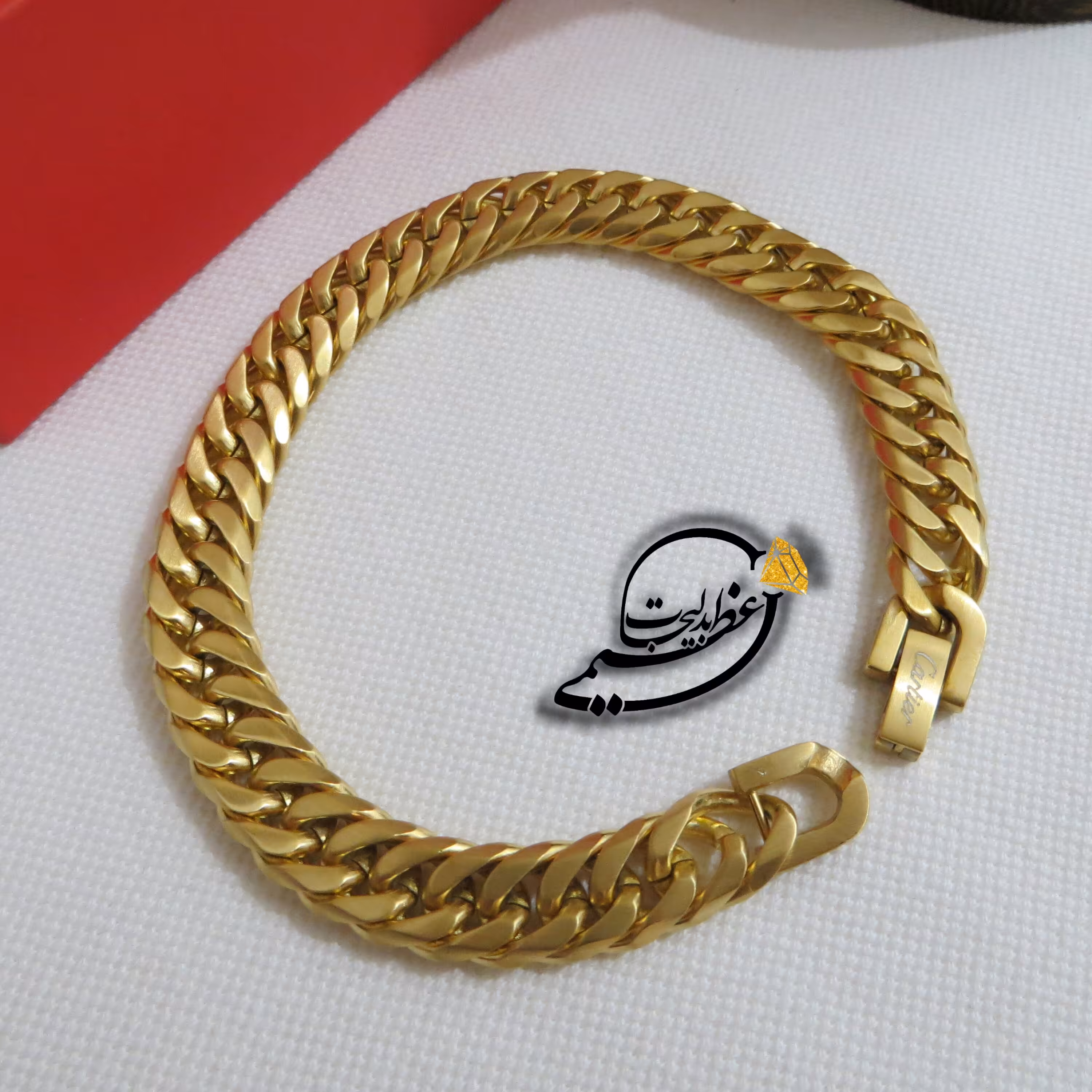 دستبند کارتیه (کارتیر) برند Cartier از جنس استیل و روکش طلا بسیار با کیفیت مدل 3