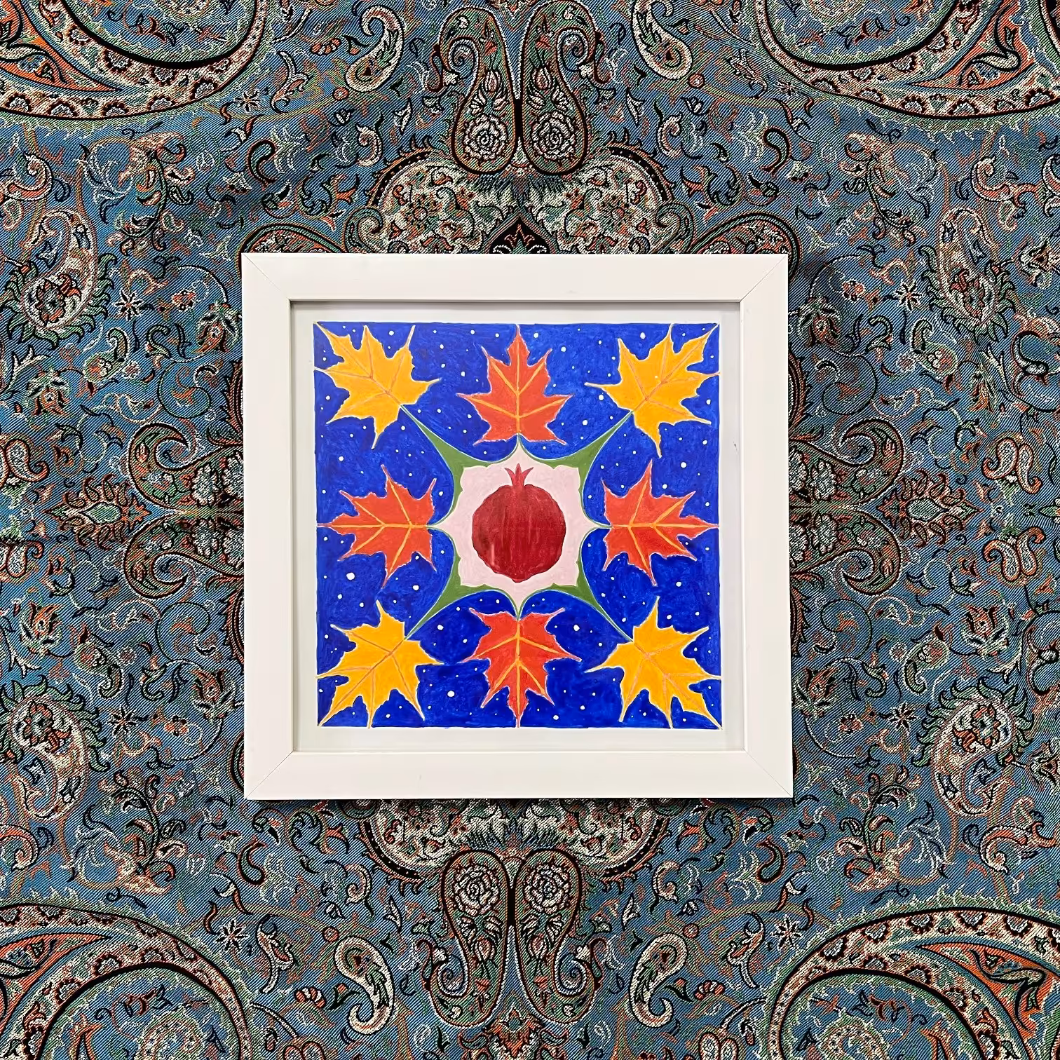 تابلوی دیواری اکریلیک طرح شب یلدا - کد 153 - ابعاد 20 در 20 - هنر دست هنرمند 