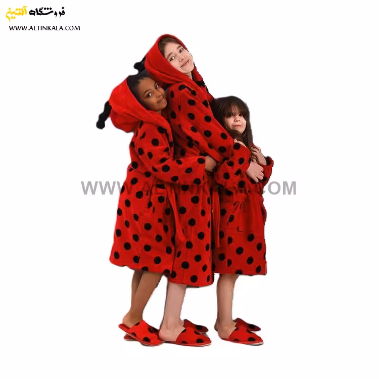 حوله پالتویی بچه گانه پودایران طرح کفشدوزک سایز 70