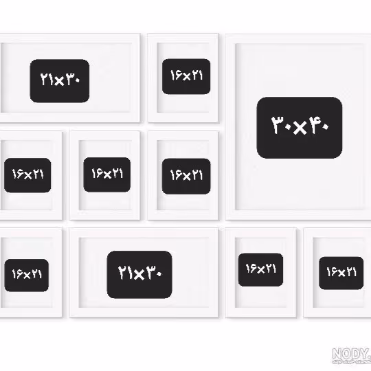 مجموعه قاب عکس  عمق دار 10عددی سفید شامل 2قاب21در30و 7قاب16در21و  1قاب30در40بسیار با کیفیت