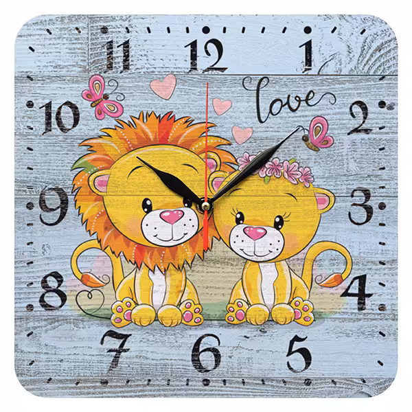 ساعت دیواری کودک طرح شیر مدل 1010