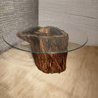 جلو مبلی تنه درخت گردو  با پوسته طبیعی 