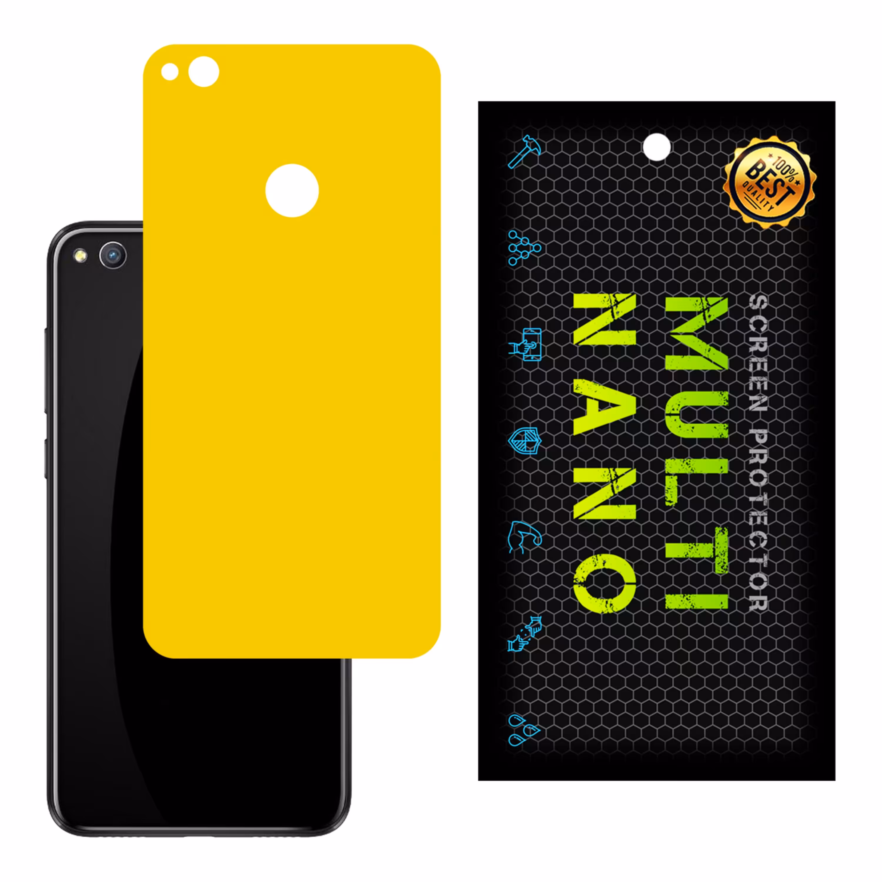 برچسب پوششی MultiNano مدل X-F1M-Yellow برای پشت موبایل هواوی  P8 Lite 2017