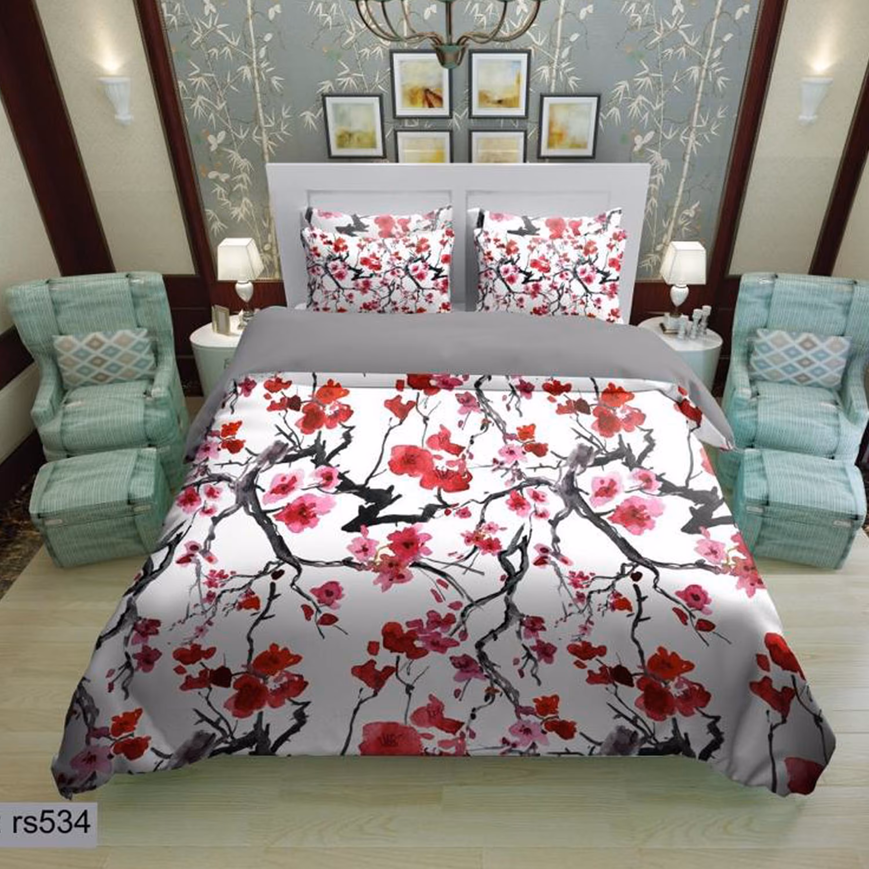 سرویس روتختی 2 نفره تنسل چاپی برندترک لند(Turk Land) rs 534