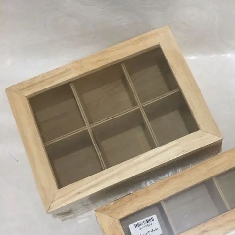 جاتیبگ چوبی درب شیشه ای 6خانه