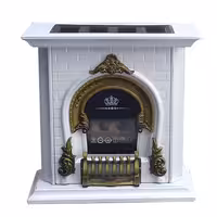 بخاری شومینه گازی تهران سوز 24 هزار مدل کلاسیک سفید طلایی کد 240