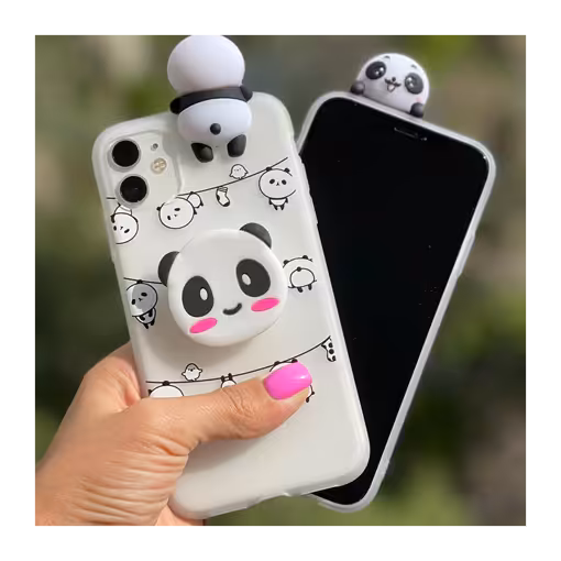 قاب موبایل سامسونگ پاندا عروسکی   پاپ سوکت رایگان