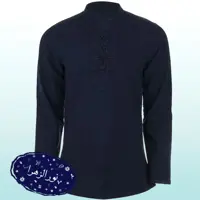 پیراهن چهارگره سرمه ایی الیاف طبیعی