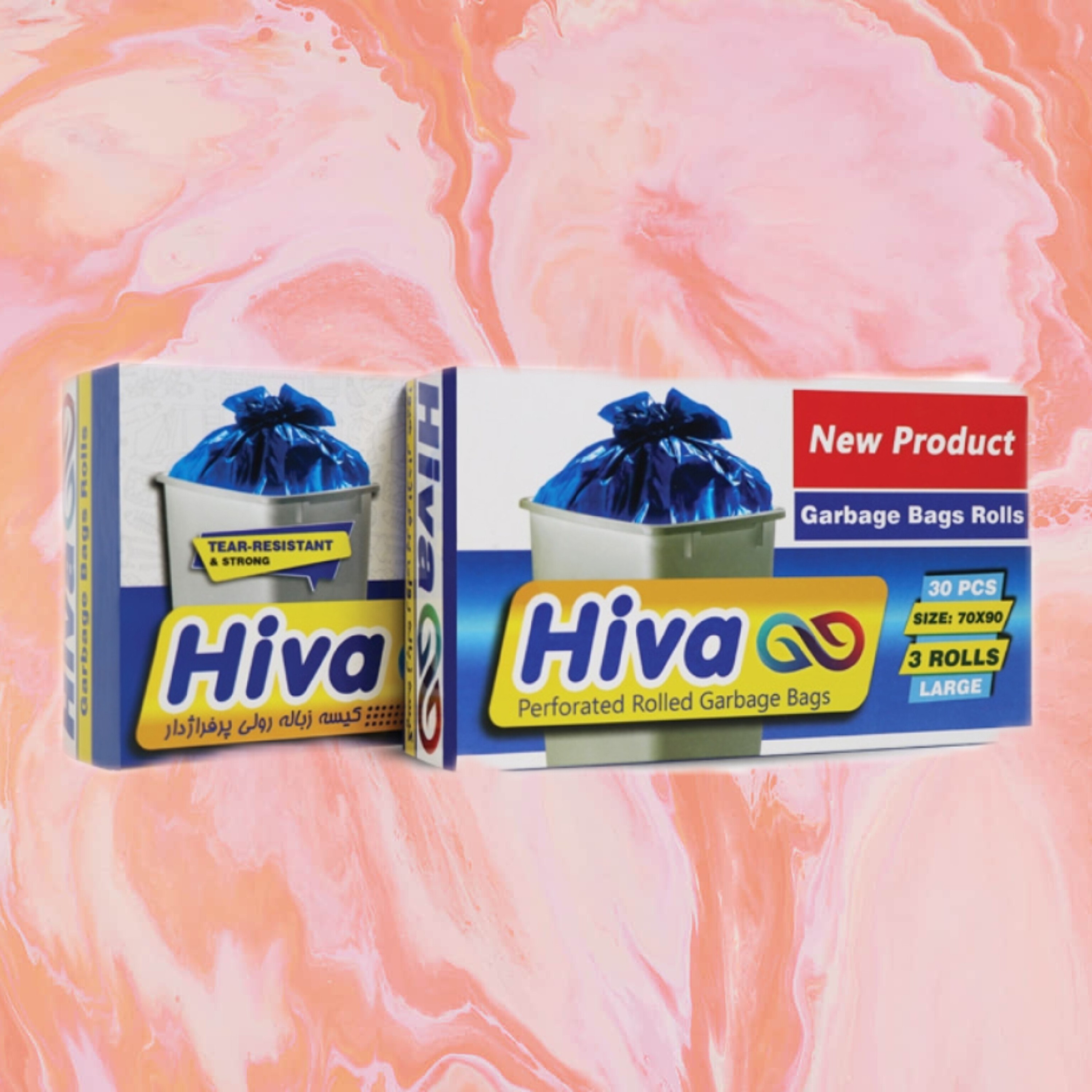 کیسه زباله جعبه ایی هیوا 30 عددی سایز70.90