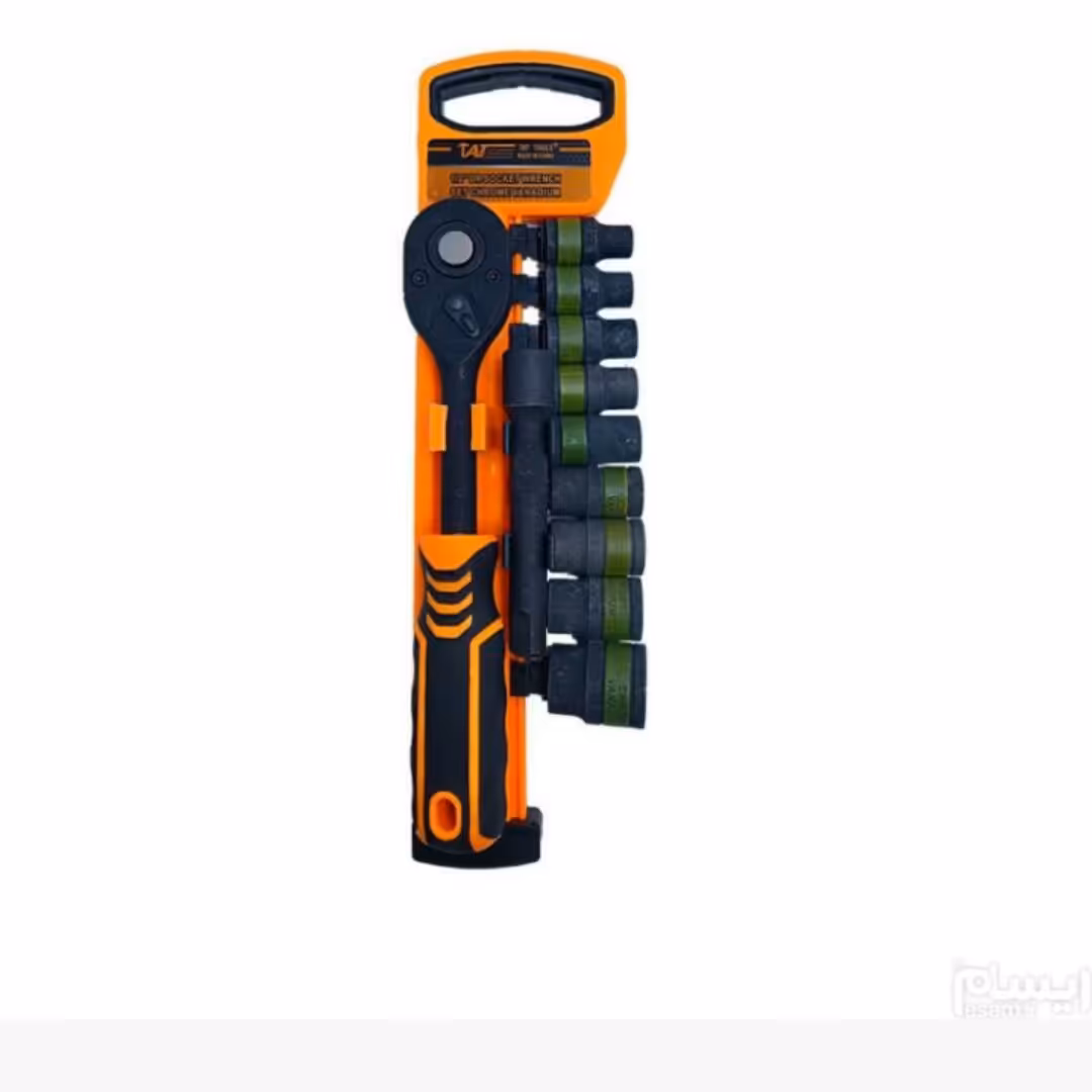 مجموعه بکس فشار قوی مارک تات شامل دسته جغجغه رابط و بکس در سایزهای مختلف 