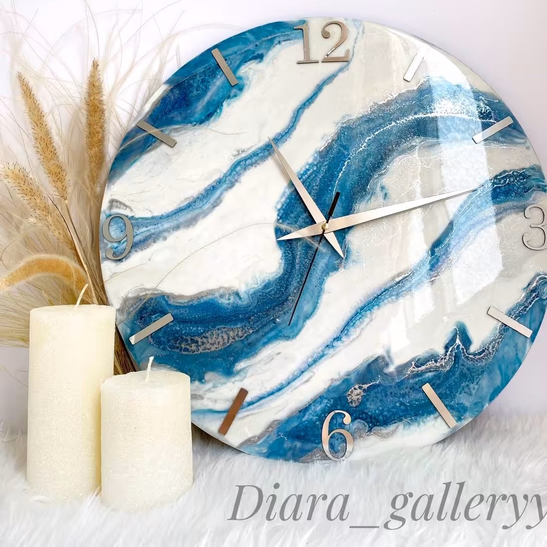 ساعت دیواری رزینی ابعاد 40 سانتی متر