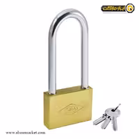 قفل آویز گیرا برنجی 60 تخت دسته بلند مدل 011