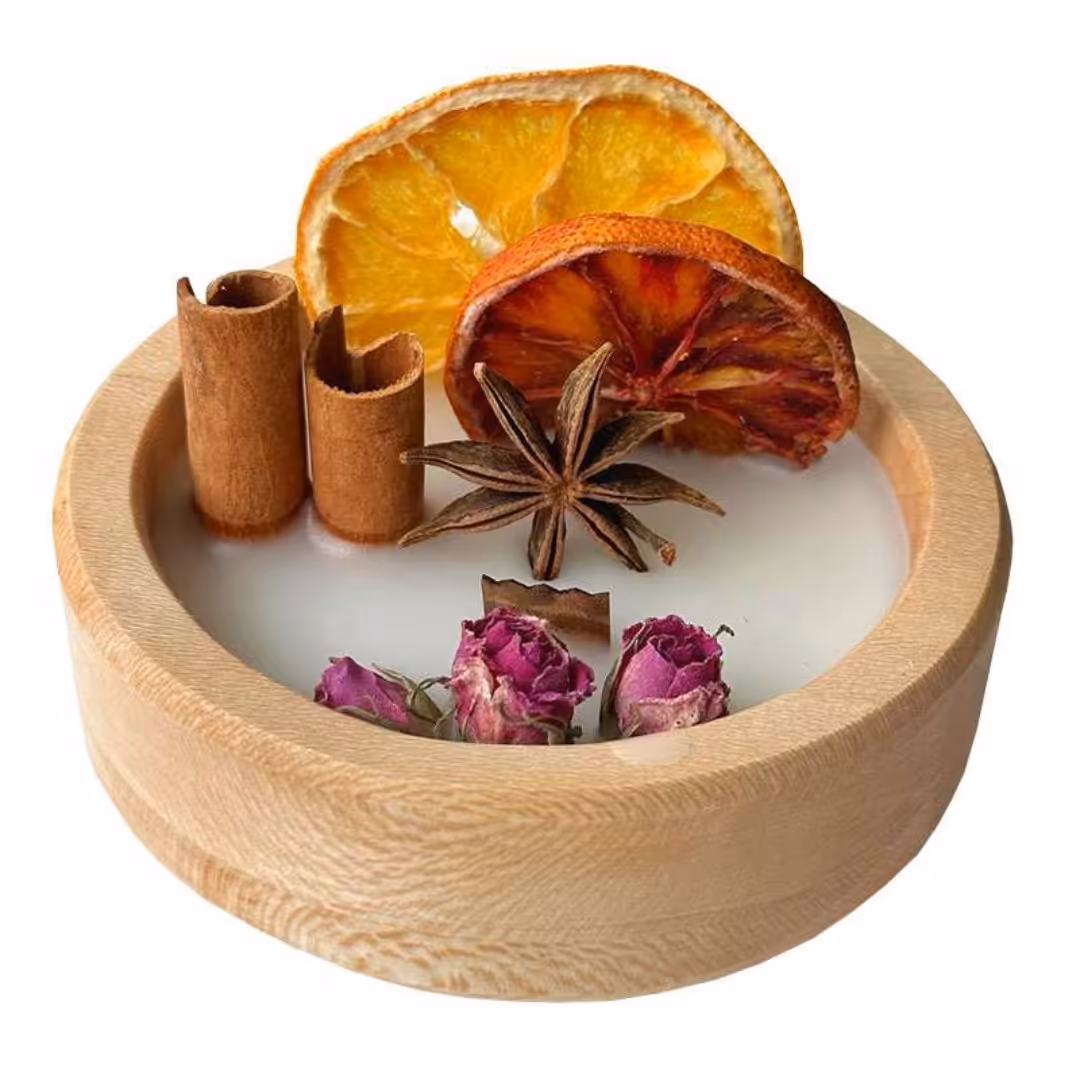 شمع طرح چوب دارچین پرتقال معطر با اسانس دارچین ولوندر  