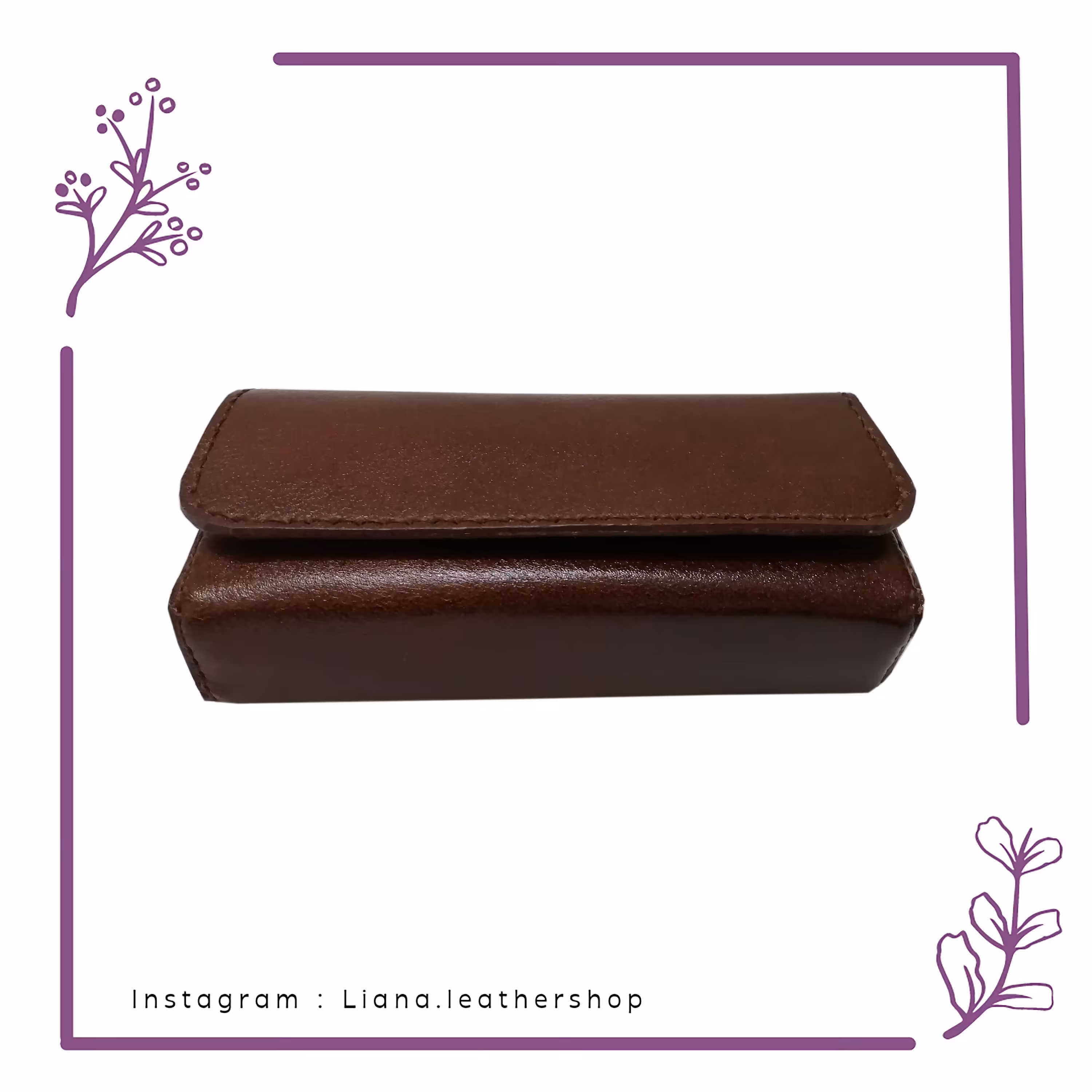 قاب عینک مدل صنعان چرم طبیعی ممتاز کاملا دستدوز