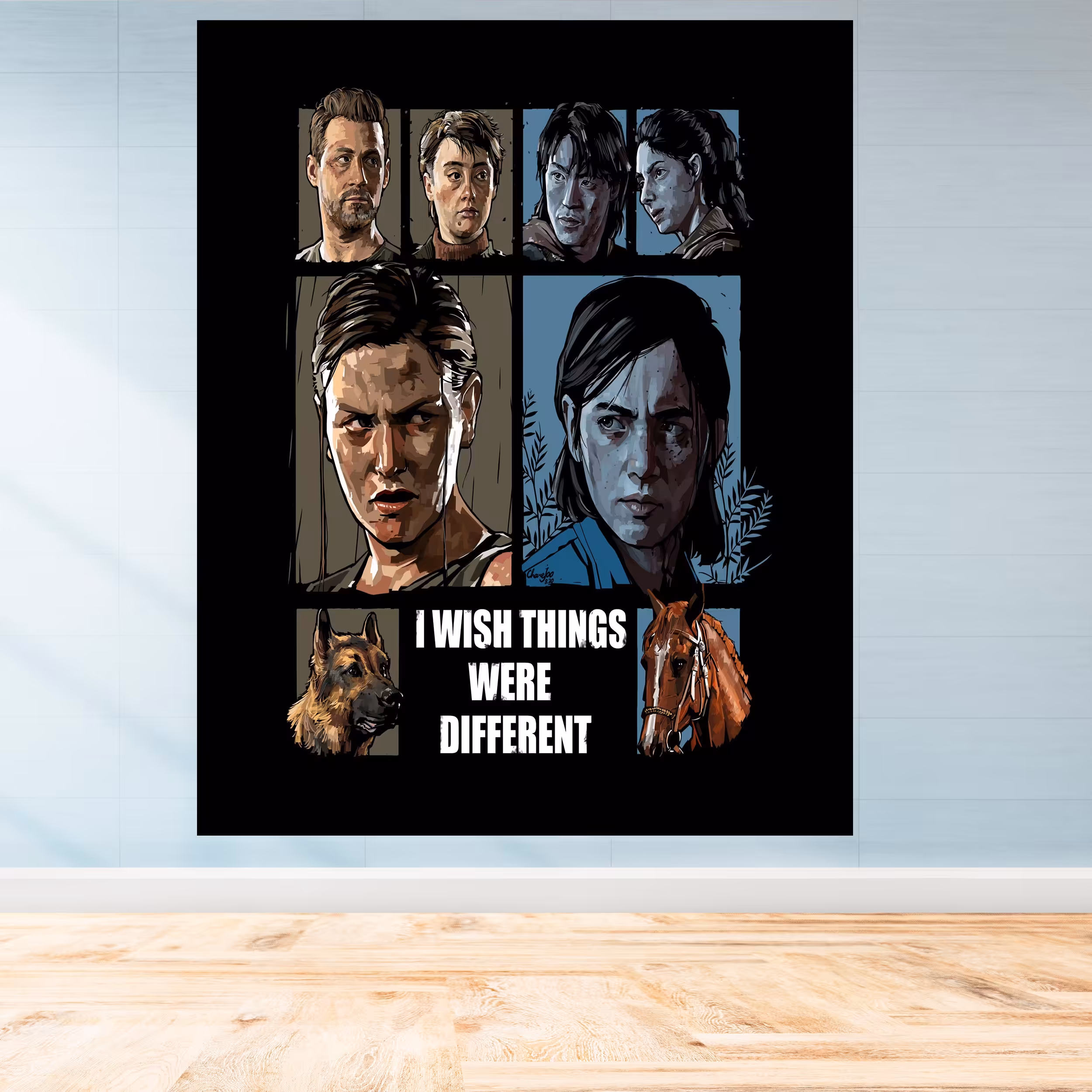 تابلو شاسی گیمینگ طرح لست آف آس 2 last of us سایز  60 در 90 کد 1267