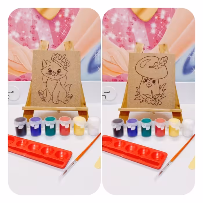 کیت هنری کودکان  طرح گربه و قارچ