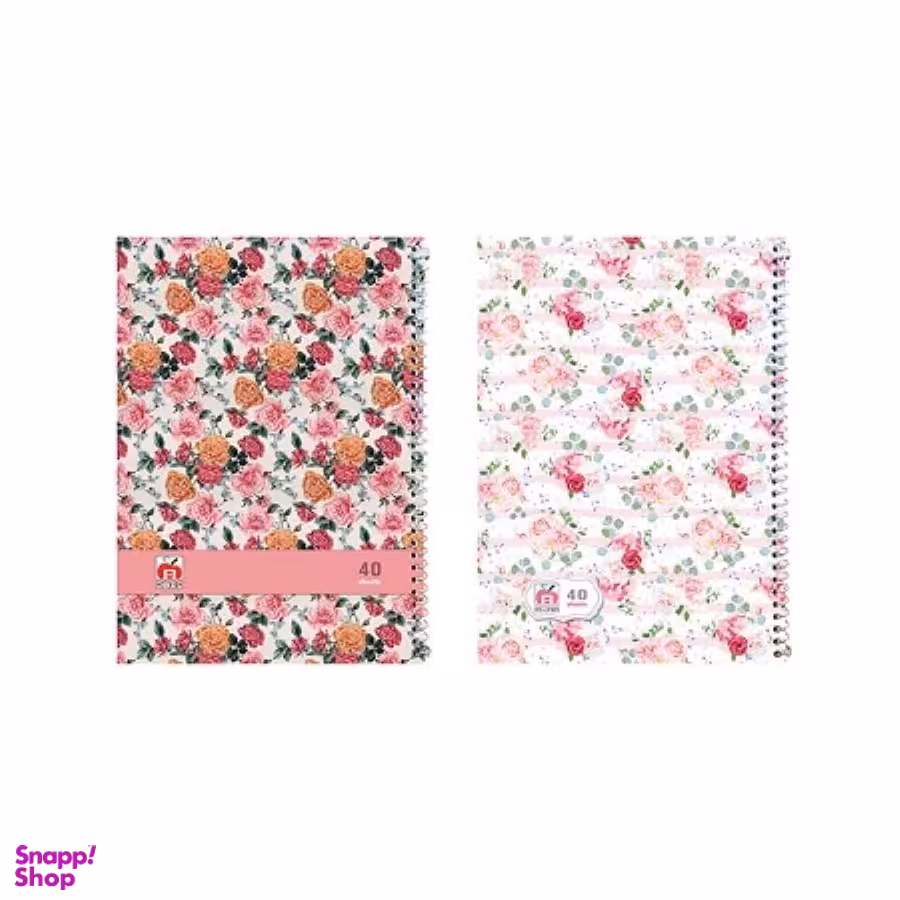 دفتر 100 برگ سیمی طلقی جایزه طرح گل کد 7196