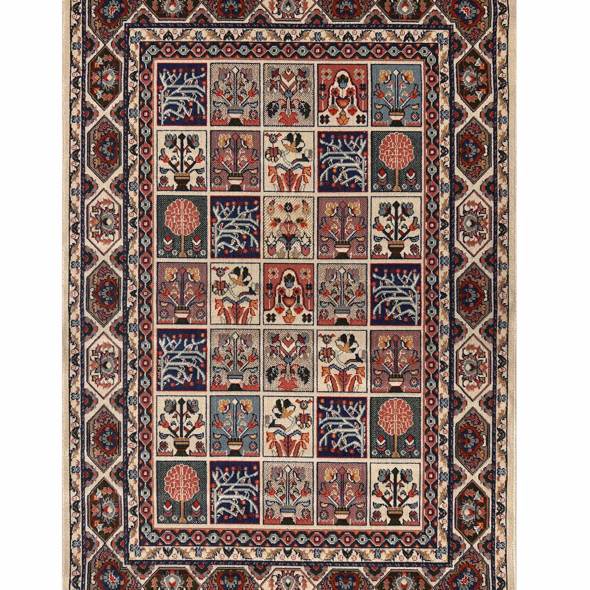 گلیم  (5-3) -طرح خشتی رنگ کرم(پالت رنگ دستار)-ارسال پس کرایه