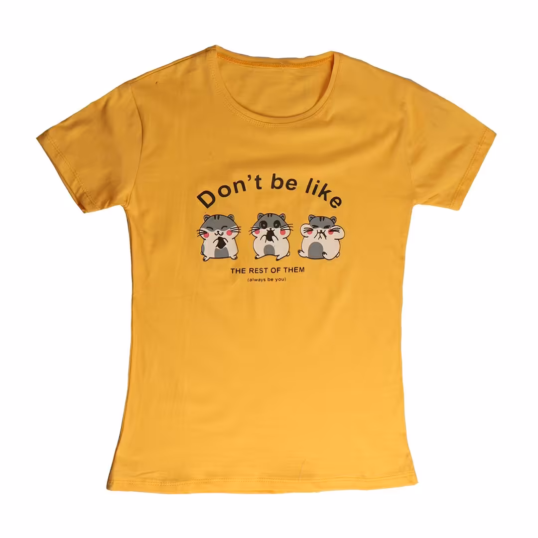 تیشرت پنبه مدل موشی لیمویی