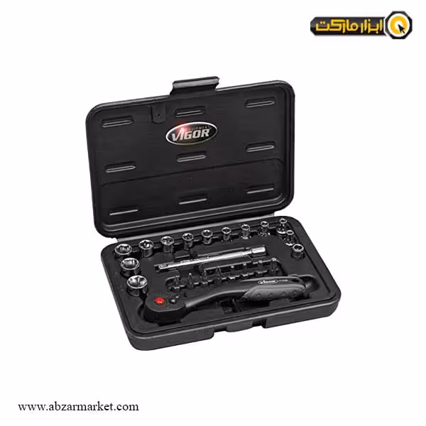 جعبه بکس ویگور 23 پارچه ترکیبی 1/4 اینچ مدل V3734