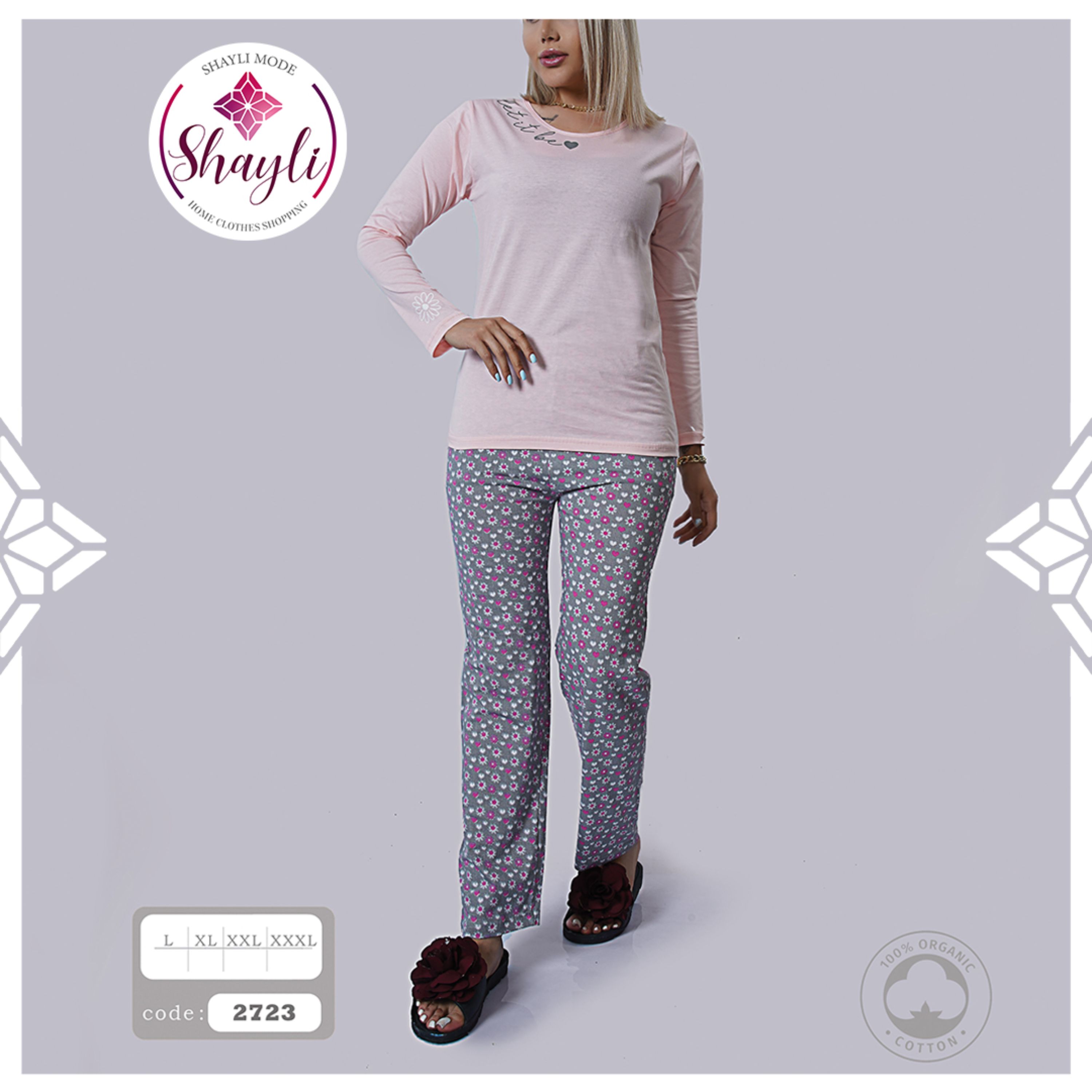 ست تیشرت آستین بلند با شلوار کد 2723 سایز 48-50