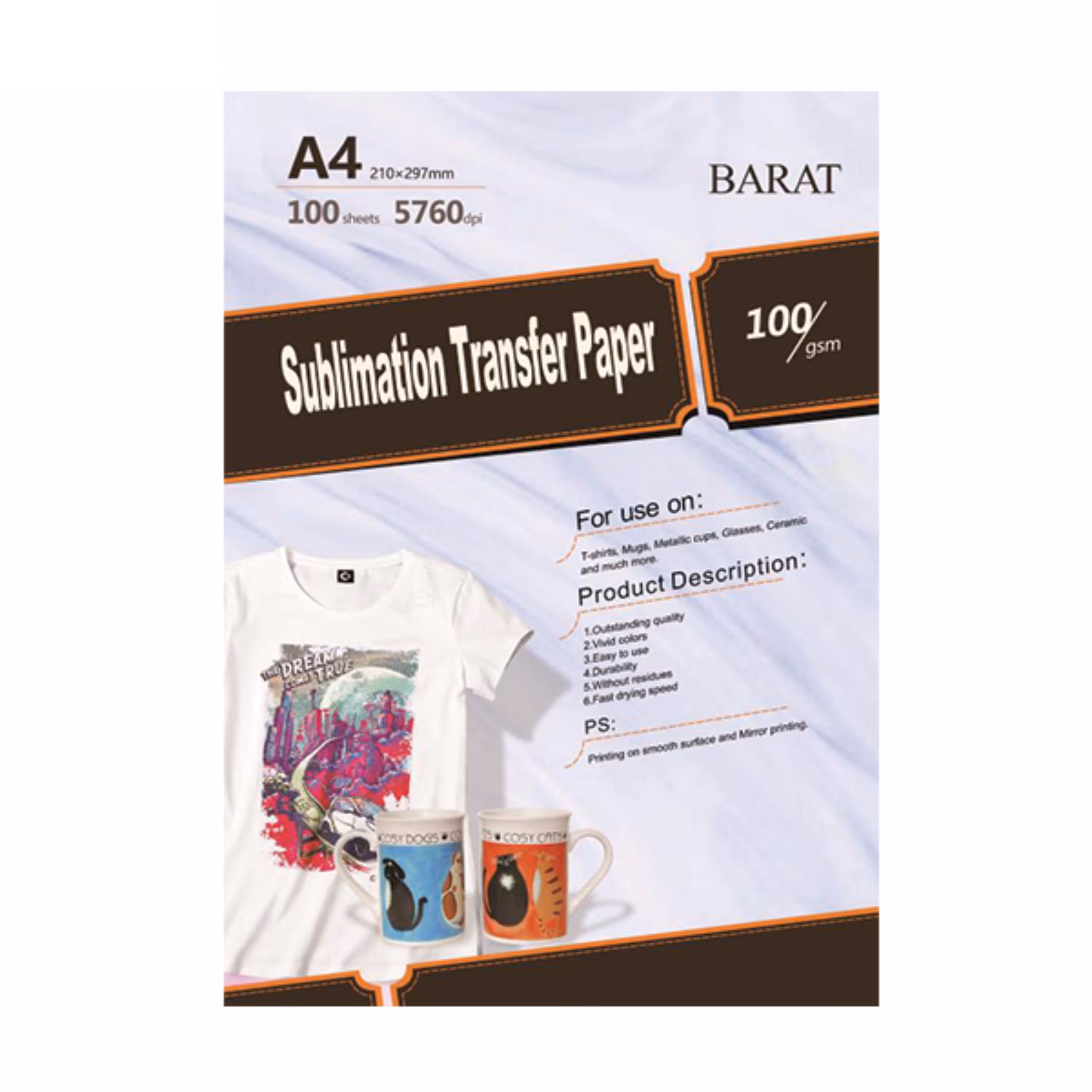 کاغذ سابلیمیشن 100 گرم سایز A4