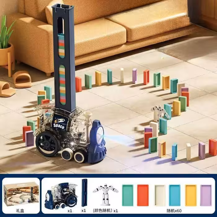 اسباب بازی قطار دومینو ساز طرح فضانورد کد 2020C
