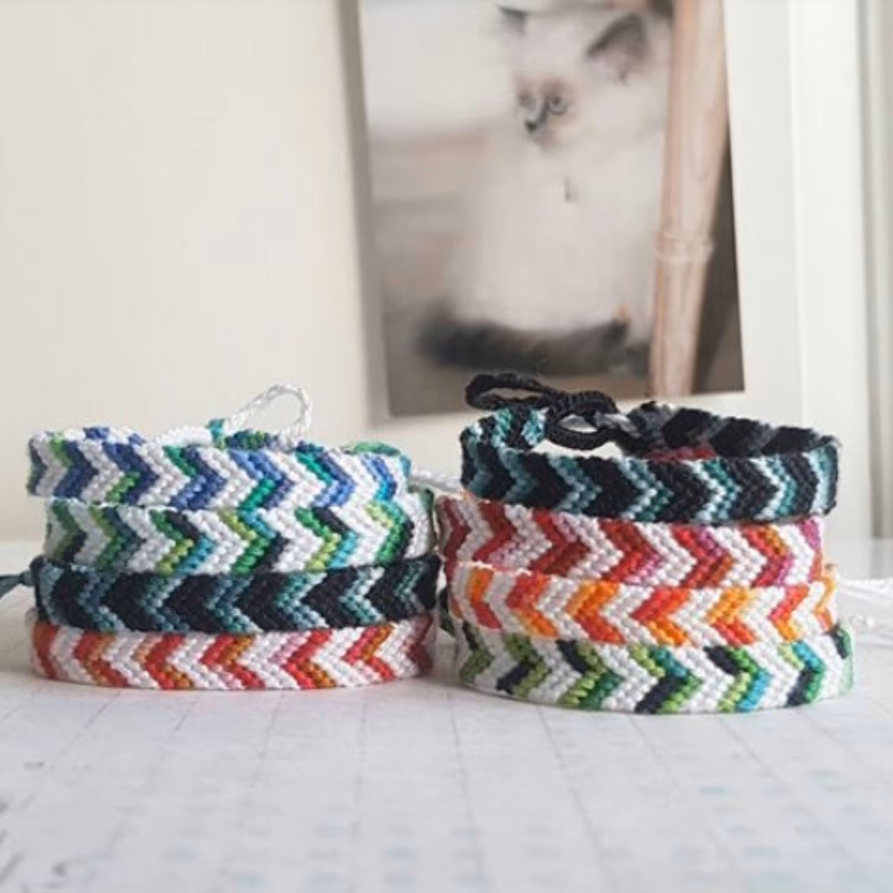 دستبند دوستی طرح هفت هشتی رنگی کد 58