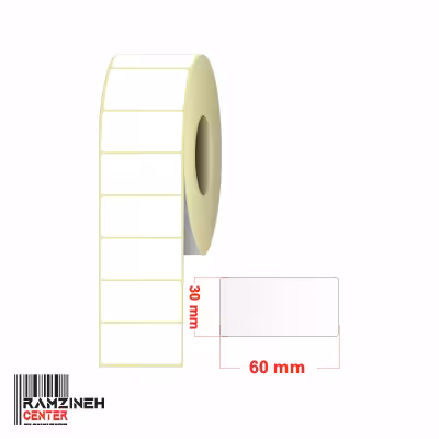 لیبل کاغذی سایز 60*30 میلیمتر