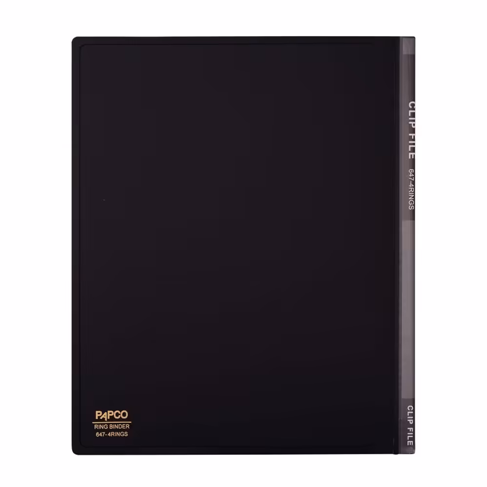 کلاسور 4 حلقه پاپکو مدل مات کد 647-4RING رنگ مشکی
