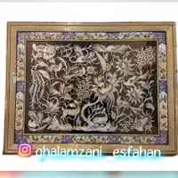 تابلو قلمزنی خاتم و نقاشی مینیاتور اسب و شکار