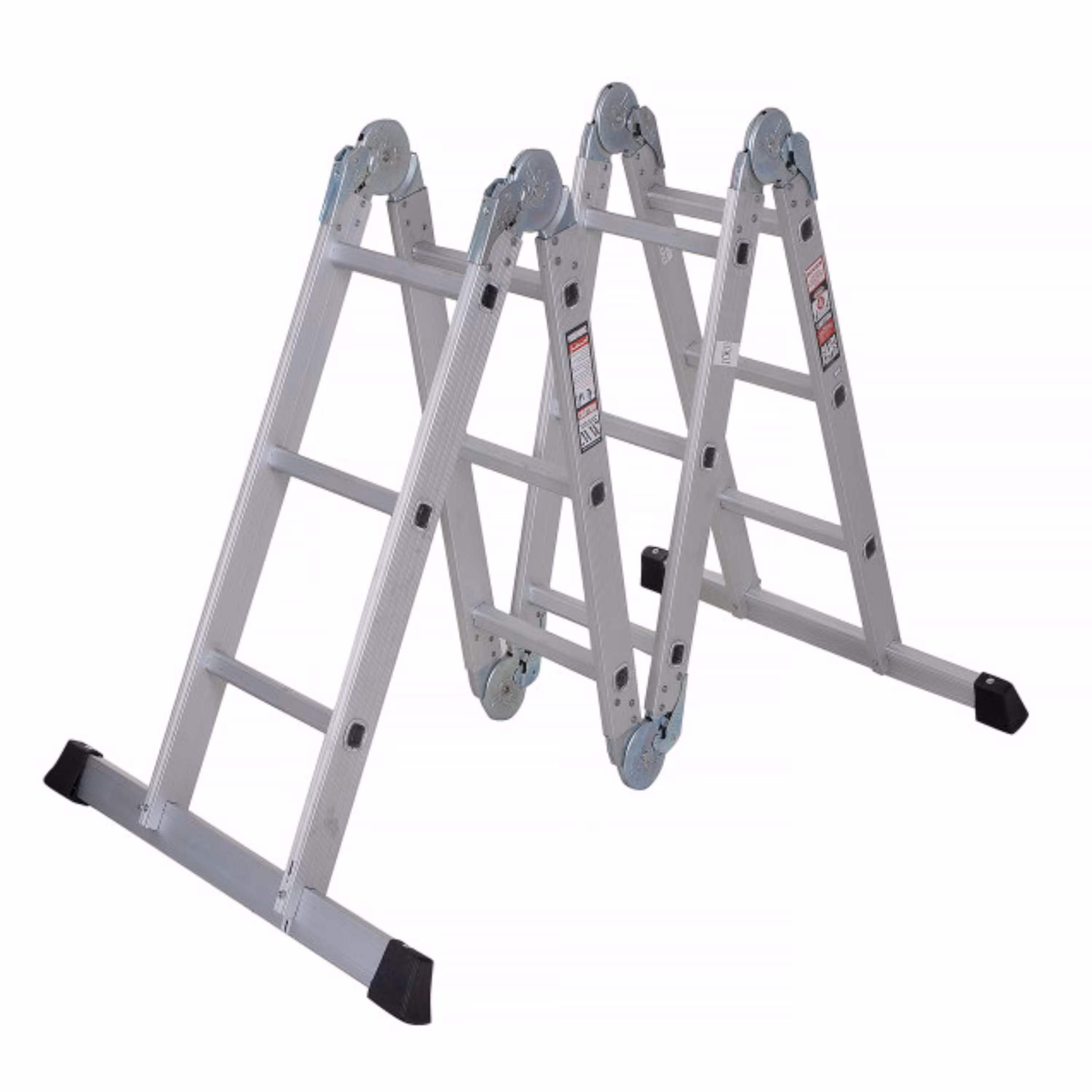 نردبان 4 متری 4 تکه مخابراتی مفصلی آلومینومی مستحکم با 2 پایه تعادل 16 پله هارمونی آلوم پارس پله با پله 3 سانتی 