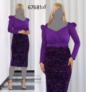 پیراهن مهمانی زنانه پولکی مدل بهارین