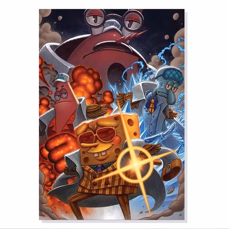 تابلو. شاسی طرح باب اسفنجی و وان پیس Sponge Bob One Piece مدل M0387