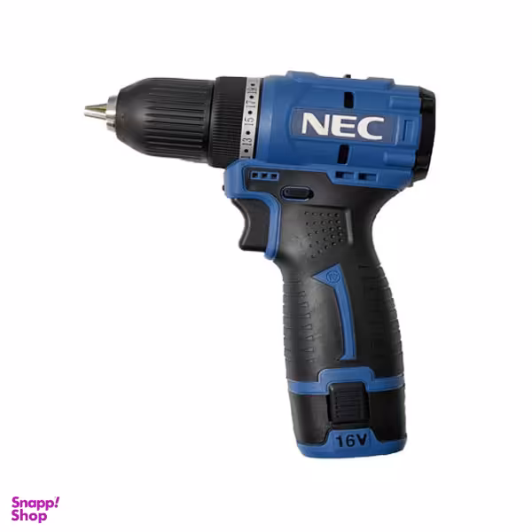 دریل شارژی براشلس ان ای سی (NEC) مدل 1616 باتری لیتیوم 16 ولت