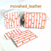 ست چهارتایی زنانه و دخترانه طرح صورتی سفید 