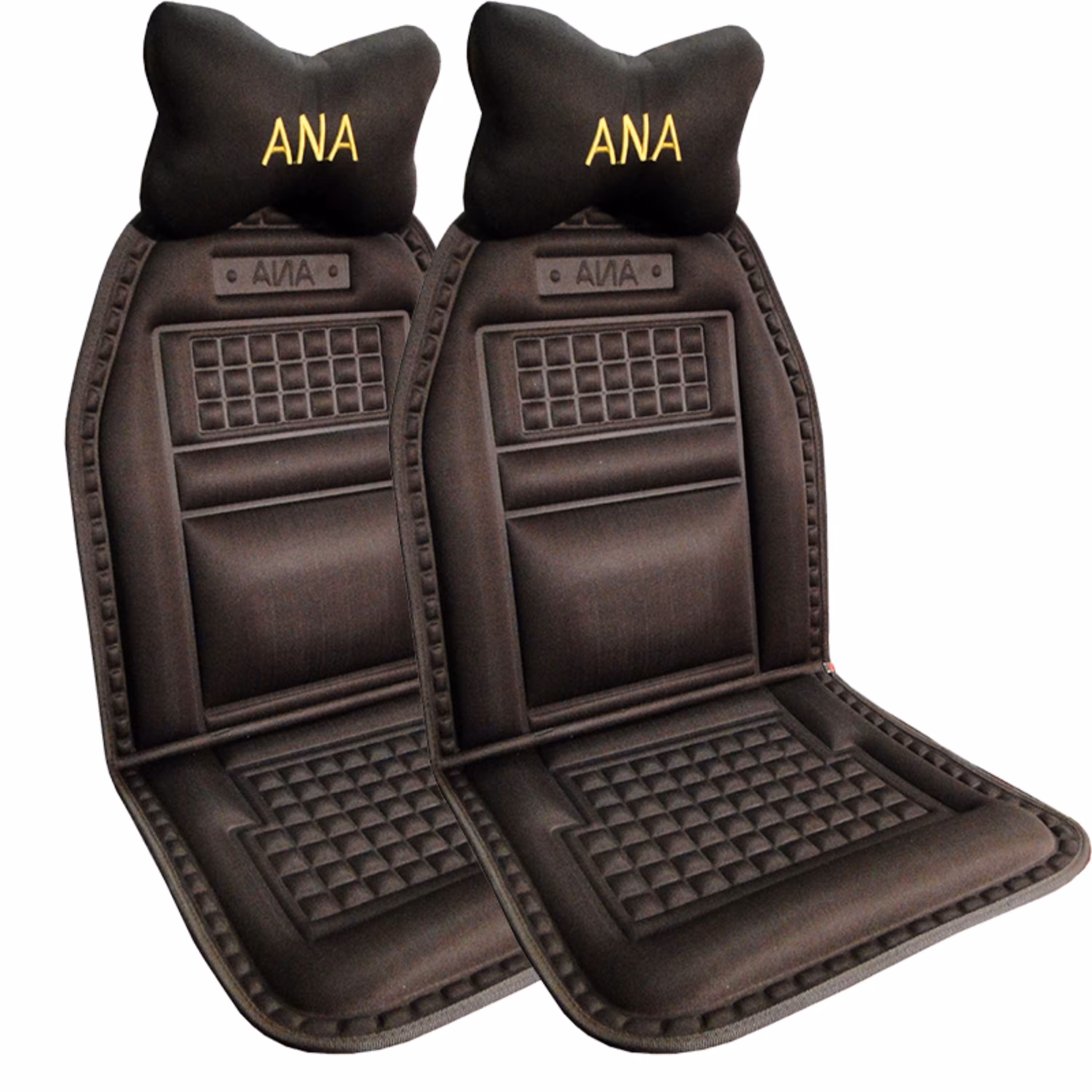 پشتی صندلی خودرو آنا مدل تیارا قهوه ای به همراه پشت گردنی بسته دو  عددی