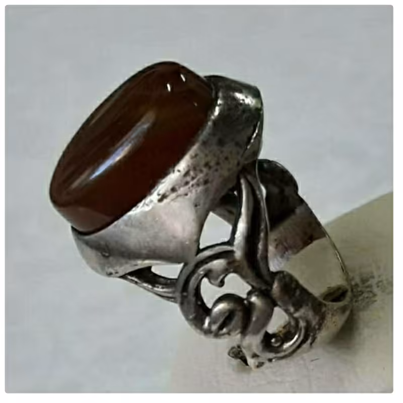 انگشتر عقیق شکلاتی