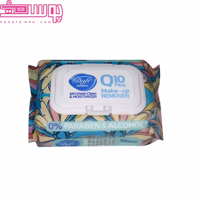 دستمال مرطوب پاک کننده آرایش صورت و چشم دافی 50 عددی