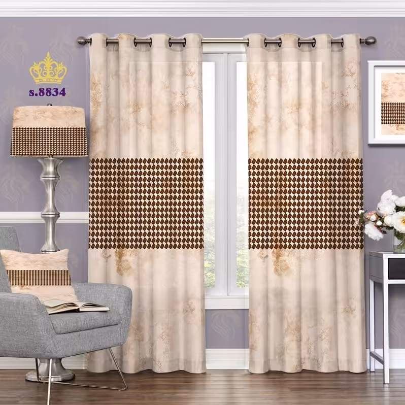 پرده پذیرایی دو قواره طرح نستعلیق کد S8834